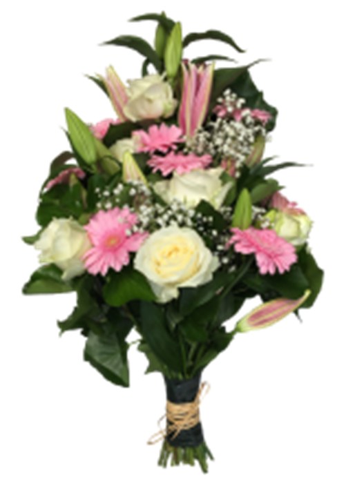 Gebonden Boeket Roze/Wit/Groen
